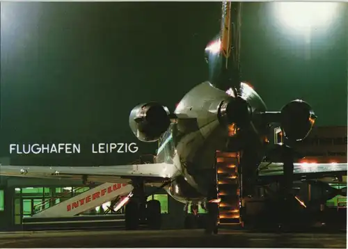Ansichtskarte Leipzig Leipzig-Airport by night 1990
