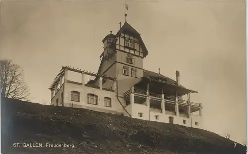 St. Gallen San Gallo / Sogn Gagl / St-Gall Partie am Haus Freudenberg Echtfoto-AK 1920