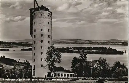 Konstanz Konstanzer Jugendherberge mit Blick nach Insel Mainau 1950