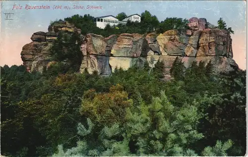 Ansichtskarte Rathen Fels Rauenstein (Sächsische Schweiz) 1928