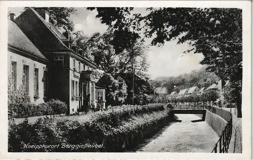 Berggießhübel-Bad Gottleuba-Berggießhübel Häuser Partie am Fluss 1950