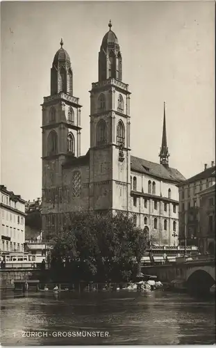Ansichtskarte Zürich Partie am Münster Grossmünster 1925