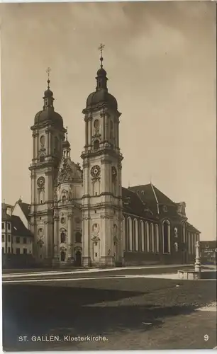 St. Gallen San Gallo / St-Gall Klosterkirche Strassen Ansicht 1925