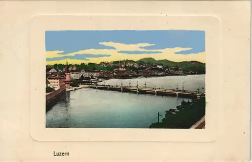 Ansichtskarte Luzern Lucerna Panorama-Ansicht Stadt Ansicht 1920