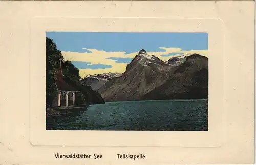 Luzern Lucerna Vierwaldstätter See Tellskapelle Alpen Panorama 1920