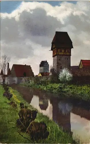 Ansichtskarte Dinkelsbühl Bäurlin's Turm und Stadtmühle 1910