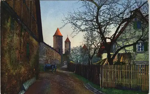 Ansichtskarte Dinkelsbühl Partie an der Stadtmauer beim Königsturm 1910