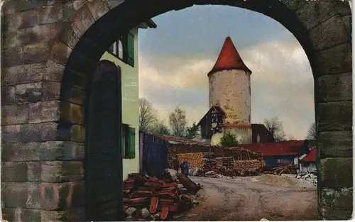 Ansichtskarte Dinkelsbühl Partie am Bauhof und Faulturm 1910
