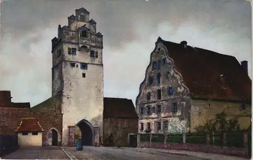 Ansichtskarte Dinkelsbühl Partie am Nördlinger Tor mit Stadtmühle 1910