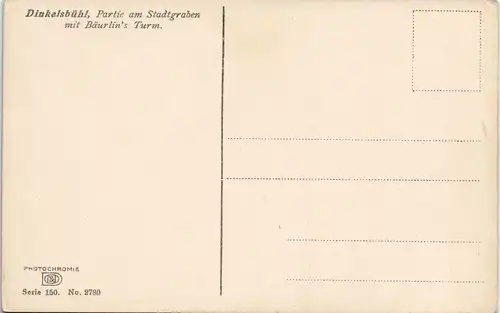 Ansichtskarte Dinkelsbühl Partie am Stadtgraben mit Bäurlin's Turm 1910