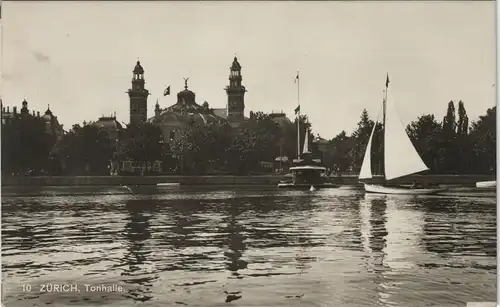 Ansichtskarte Zürich Partie an der Tonhalle Echtfoto-AK 1925