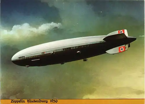 Sammelkarte  Zeppelin Hindenburg anno 1936 1970