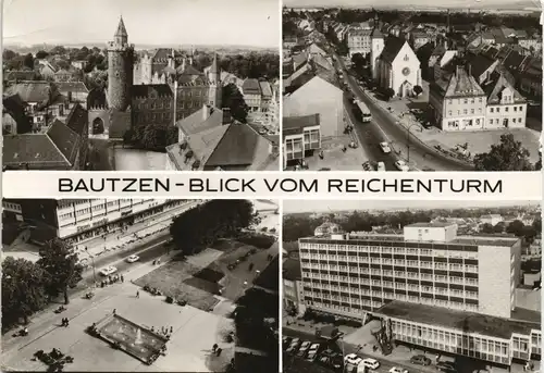 Bautzen Budyšin Mehrbild-AK 4 Ansichten Blick vom Reichenturm 1978