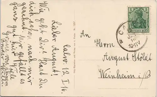 Ansichtskarte Calw Panorama-Ansicht 1916