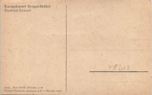Zwiesel-Bad Gottleuba-Berggießhübel Stadtteil Zwiesel Teilansicht Wohnaus  1940