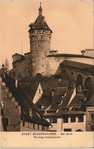Schaffhausen STADT Ansicht Der Unot Wuchtige Stadtsilhouette 1910