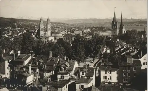 Ansichtskarte Zürich Panorama Stadt Ansicht vom Uraniaturm aus 1930