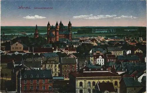 Ansichtskarte Worms Panorama-Ansicht Stadt Gesamtansicht 1910