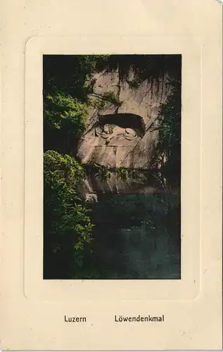 Ansichtskarte Luzern Lucerna Löwendenkmal Löwen-Denkmal 1910