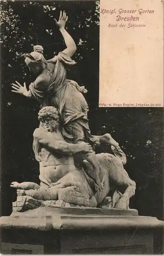 Großer Garten-Dresden Großer Garten - Statue Raub der Sabinerin 1909