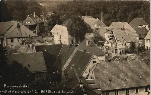 Bad Gottleuba-Berggießhübel Unwetter 8. Juli Blick Bahnhofstraße 1927 Foto
