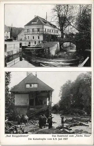 Bad Gottleuba-Berggießhübel Unwetter 8. Juli - 2 Bild Badehotel 1927