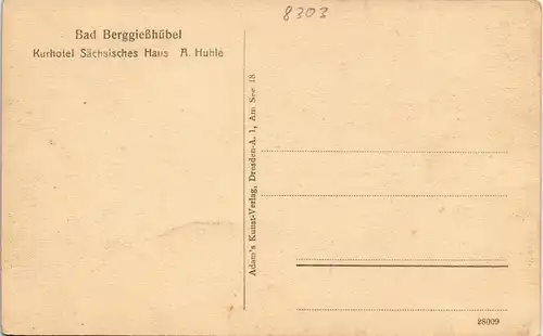 Bad Gottleuba-Berggießhübel Kurhotel Sächsisches Haus A. Huhle 1912