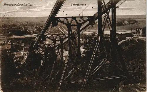 Ansichtskarte Loschwitz-Dresden Drahtseilbahn/Schwebebahn 1933
