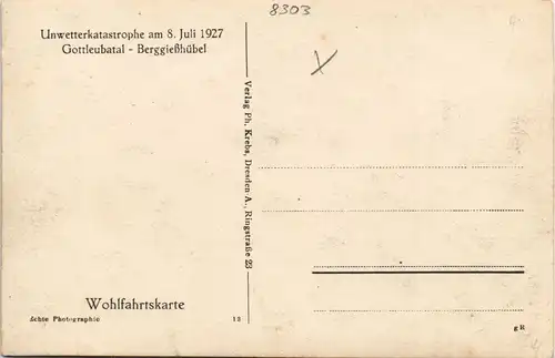 Bad Gottleuba-Berggießhübel Gottleubatal - Berggießhübel Unwetter 8. Juli 1927