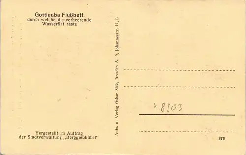 Bad Gottleuba-Berggießhübel Unwetter-Katastrophe Gottleuba Flußbett 1927