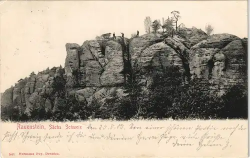 Struppen (Sächsische Schweiz) Rauenstein (Sächsische Schweiz) gel. Bahnpost 1905