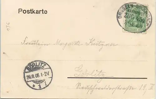 Struppen (Sächsische Schweiz) Rauenstein (Sächsische Schweiz) gel. Bahnpost 1905