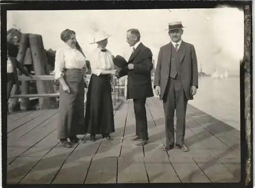 Westerland-Sylt Promenade, feine Herrschaften 1900 Privatfoto Foto