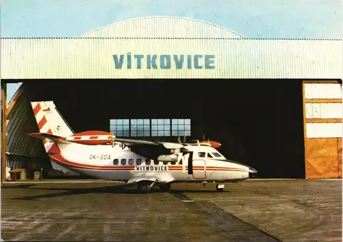 Ansichtskarte  Flugwesen Flugzeug L410 UVP-E, OK-SDA Letiště OSTRAVA 1990