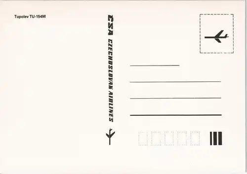 .Tschechien Tupolev TU-154M LSA CZECHOSLOVAK AIRLINES Flugwesen Flugzeuge 1975