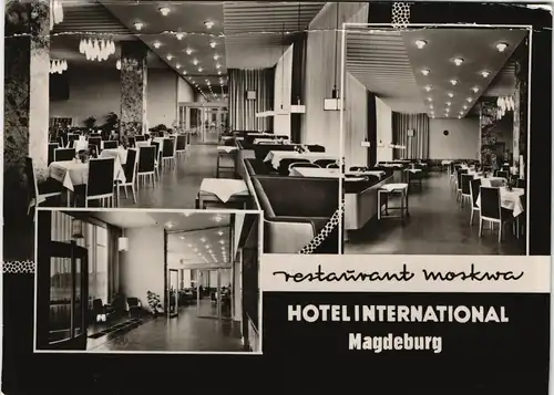 Ansichtskarte Magdeburg restaurant moskwa HOTEL INTERNATIONAL 1963