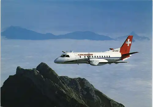 CROSSAIR Saab Cityliner Flugwesen - Flugzeuge über den Alpen 1995