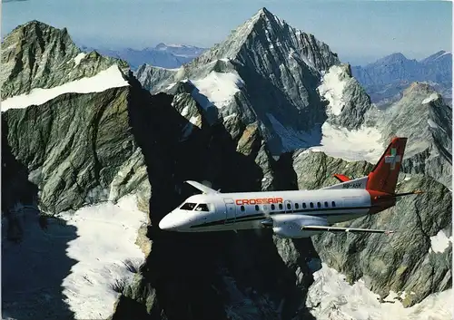 Saab Cityliner CROSSAIR  Cityliner Crossair's Swiss Alps Flugzeug 1998