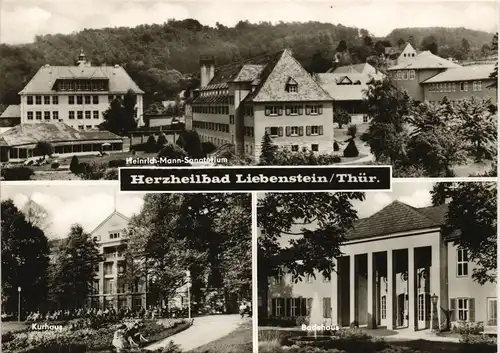 Bad Liebenstein DDR Mehrbild-AK mit Sanatorium, Kurhaus, Badehaus 1969