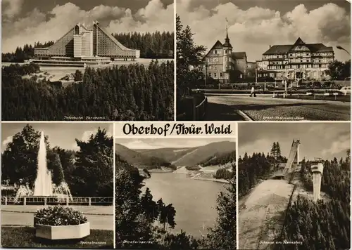 Oberhof Thüringen Interhotel panorama, Ernst-Thälmann-Haus, Springbrunnen 1970 #