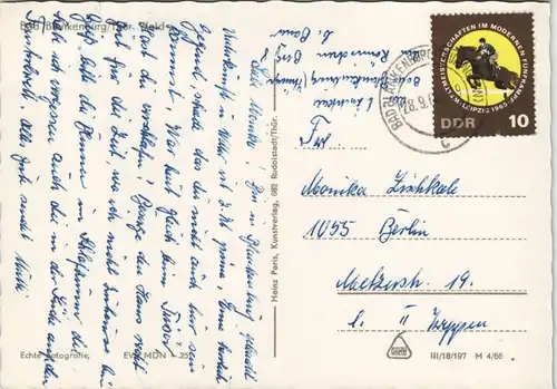 Ansichtskarte Bad Blankenburg Totale 1966