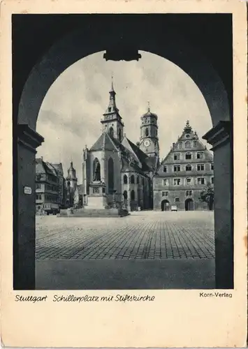 Ansichtskarte Stuttgart Stiftskirche Kirche am Schillerplatz 1942