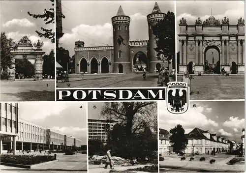 Potsdam DDR Mehrbild  Institut Lehrbildung, Freundschaftsinsel, Jägertor 1982 #