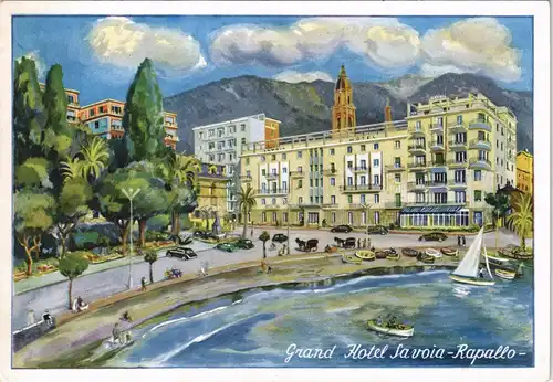 Cartoline Rapallo Grand Hotel Savoia 2 1965