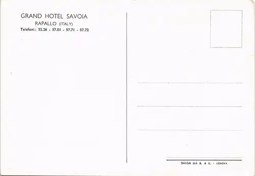 Cartoline Rapallo Grand Hotel Savoia 2 1965