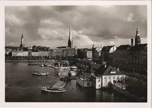Ansichtskarte Hamburg Jungfernstieg und Alsterdamm 1935