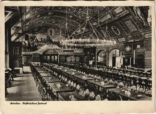 Ansichtskarte München Hofbräuhaus - Festsaal 1928