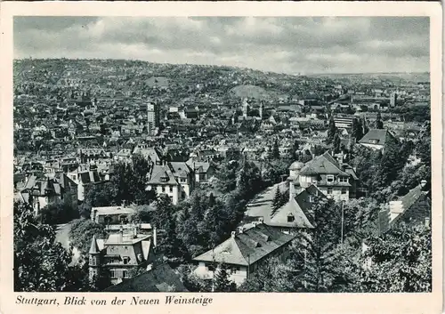 Ansichtskarte Stuttgart Blick von der Neuen Weinsteige 1942