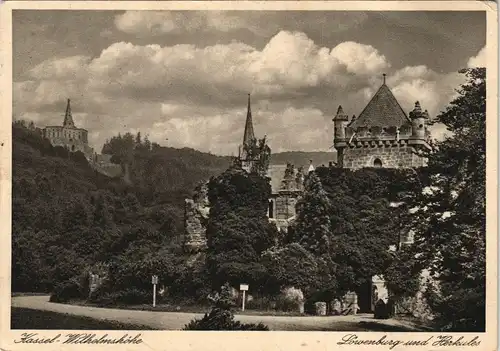 Ansichtskarte Bad Wilhelmshöhe-Kassel Cassel Löwenburg und Herkules 1939
