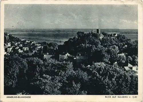 Ansichtskarte Blankenese-Hamburg Süllberg, Elbe 1940